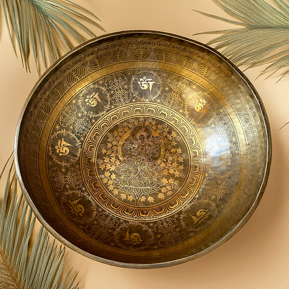 Large Etched Tara Handmade Singing Bowl - 60cm
